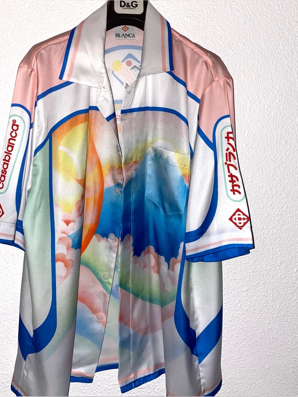 Men’s Casablanca Pink Multi-Color Short Sleeve Shirt